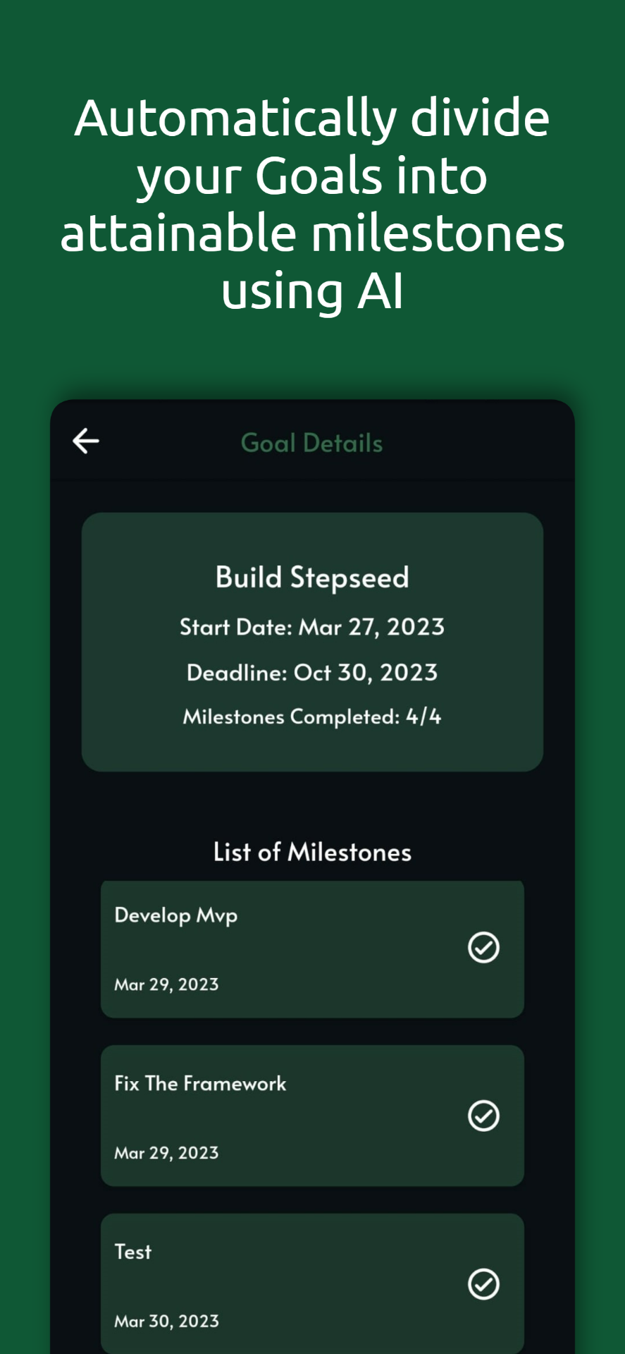 Smart Milestone Creation